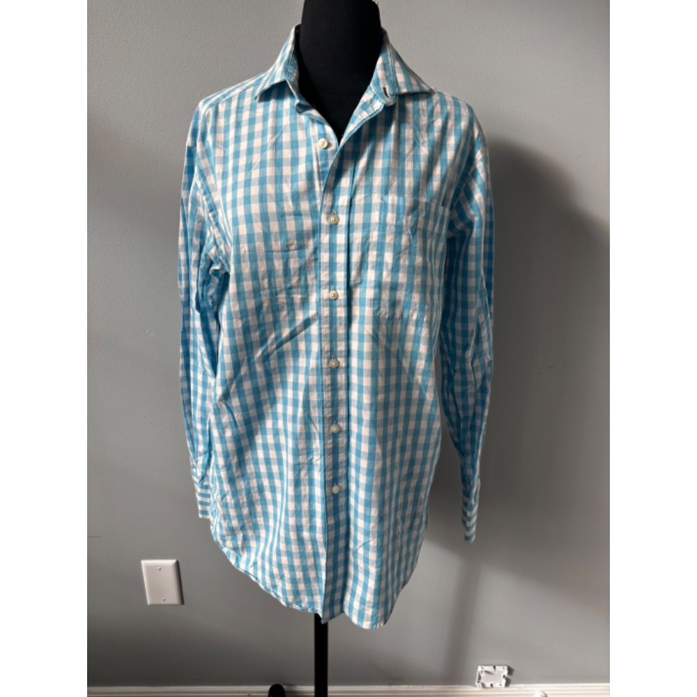 Tommy Hilfiger Button Down Shirt Gingham Check Long Sleeve Regular Fit Size M